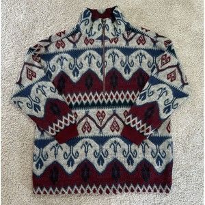 On Your Mark 1/4 Zip Geometric Patterned Sweater Men’s Medium Pull Over